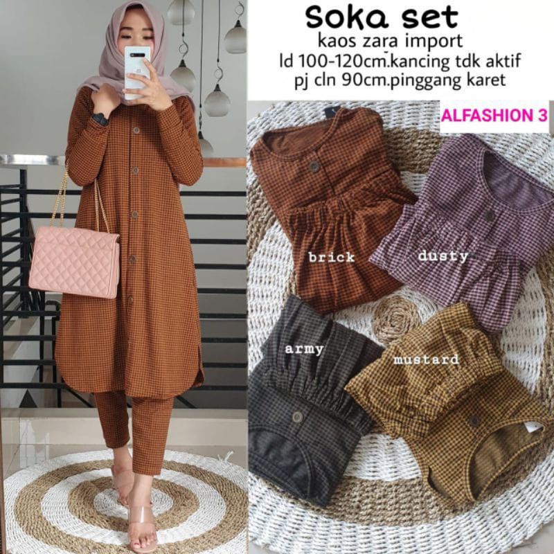 RATI - SOKA SET JUMBO SETELAN WANITA Muslim Kekinian By Mumufashion Solo