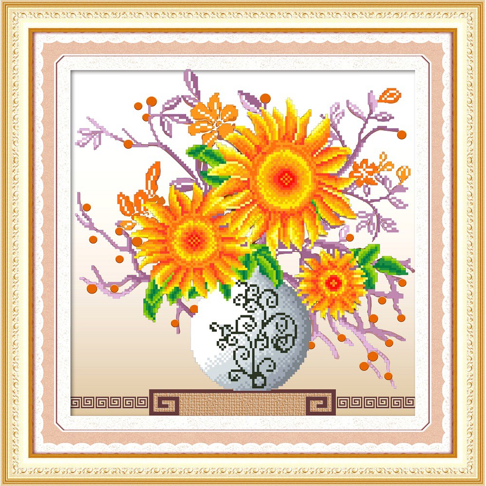 Paket DIY Craft Diamond Painting A9313 Bunga Matahari Sunflower