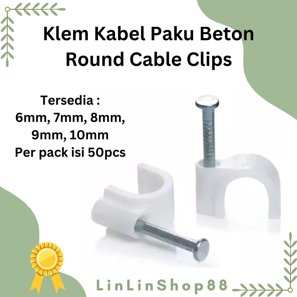 Klem Kabel Paku Beton Round Cable Clips