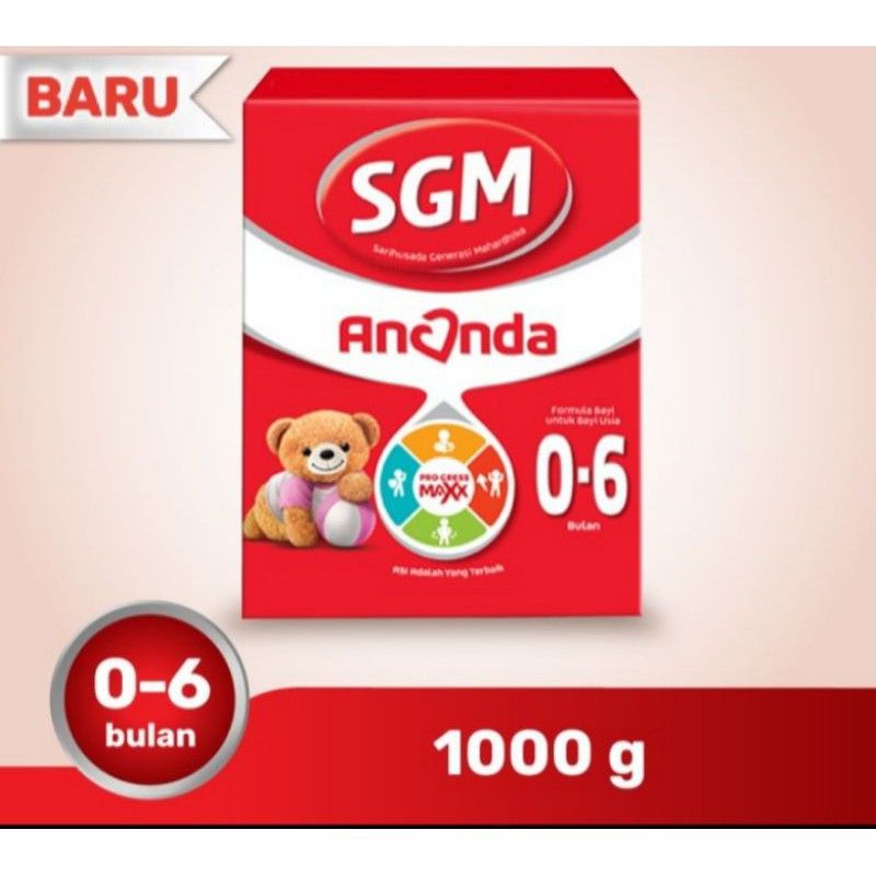 SGM Ananda 1 (0-6 Bulan) dan SGM Ananda 2 (6-12 Bulan) Formula Bayi Bubuk 1000gr