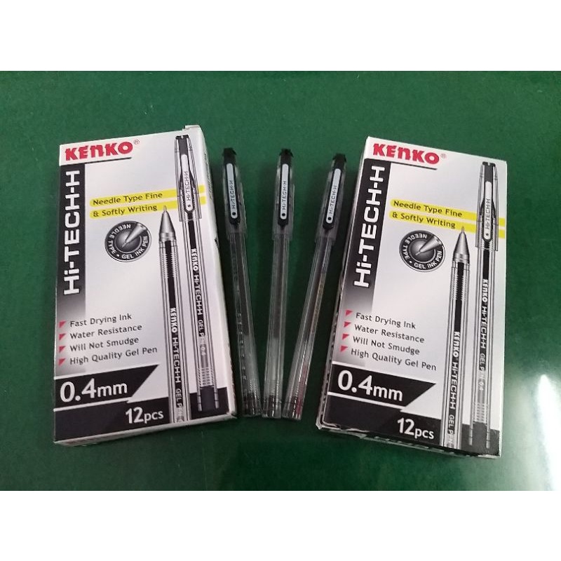 PULPEN KENKO HI-TECH HITAM 0.4MM (1 LUSIN) / PULPEN CAIR / BALLPOINT CAIR / BOLPEN CAIR / PULPEN MUR