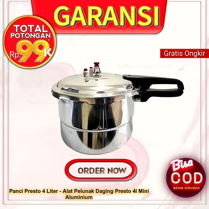Panci Presto 4 Liter - Alat Pelunak Daging Presto 4l Mini Aluminium