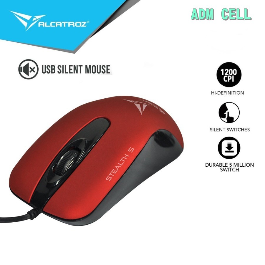 Alcatroz Silent Mouse Wired Stealth 5 [Product Of Singapore]