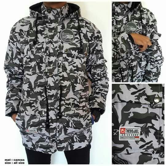 Jaket parka pria loreng keren original