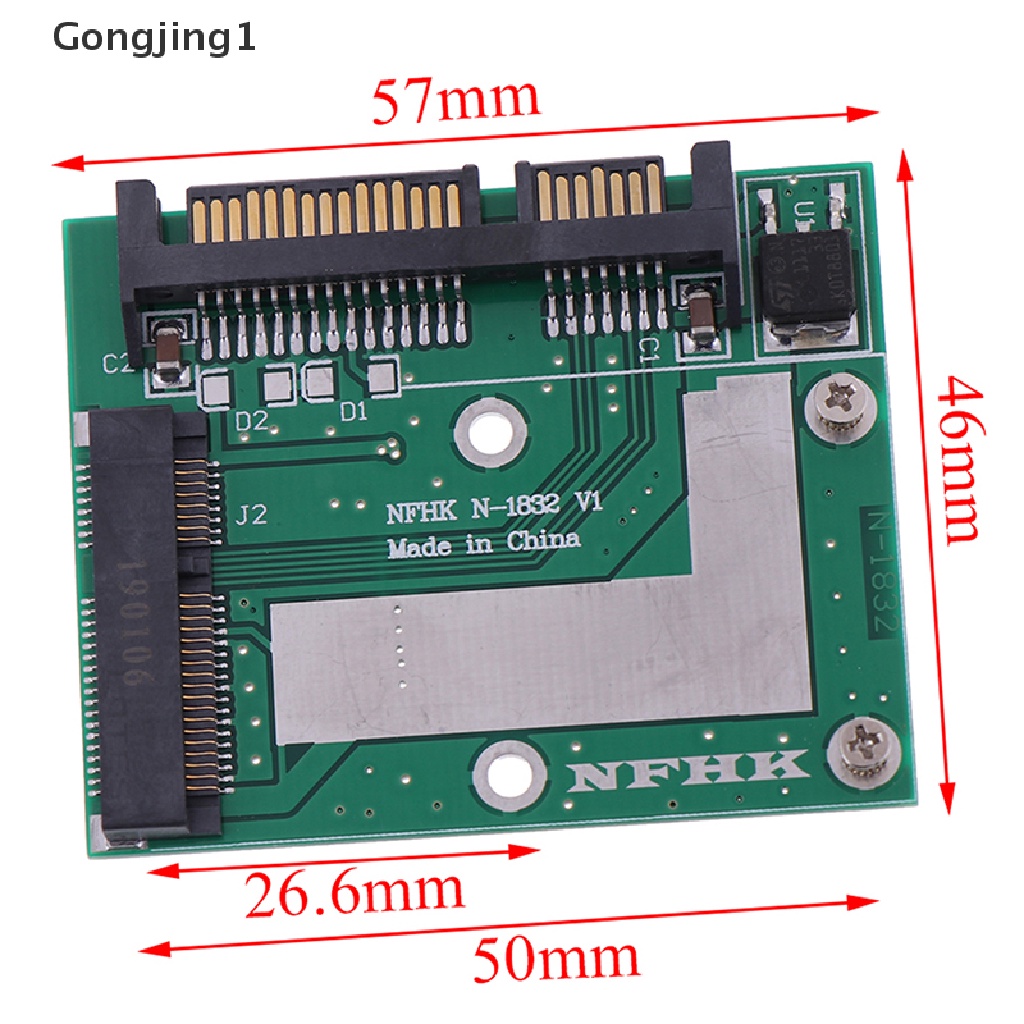 Gongjing1 Papan Modul Adapter Konverter Msata Ssd Ke Sata 6.0gps 2.5 &quot;