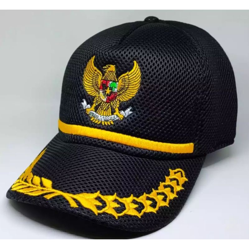 Bayar Di Tempat Topi Pria Wanita Jaring Garuda/ Topi garuda Hitam/Topi Garuda Bordir Padi Kapas Hema