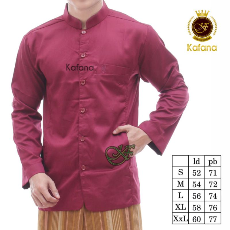 Baju Koko muslim semi jas bordir TEROMPAH brand AL KAFI, KAFANA, LUWES