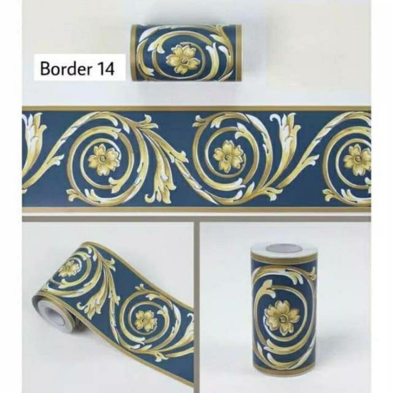 Wallpaper border/list batik biru