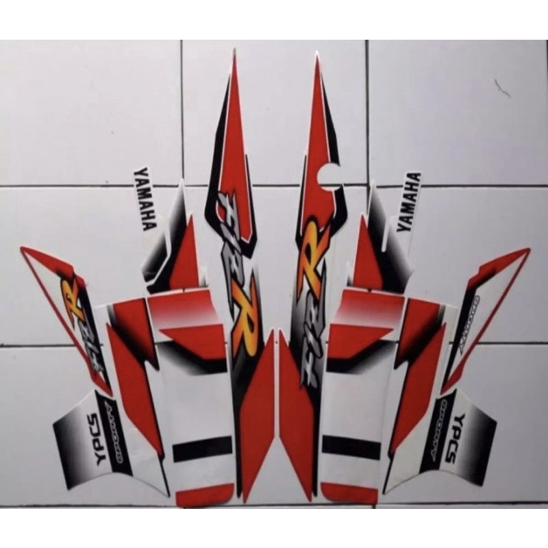 STIKER STRIPING LES LIS BODI MOTOR F1ZR FIZ R TAHUN 2002 2003 WARNA PUTIH MERAH STANDAR