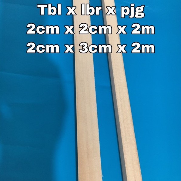 lis kayu wall moulding 2x2cm 2x3cm panjang 2 meter kayu halus