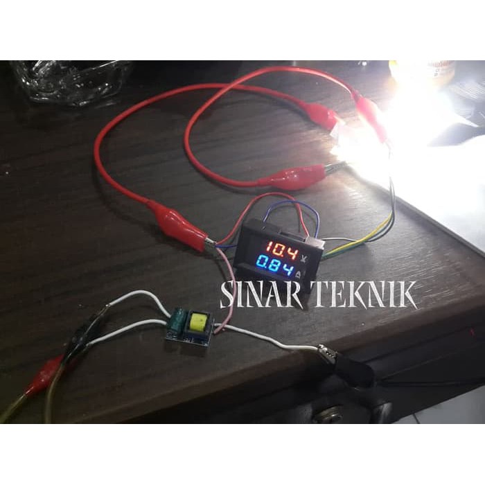 Dual Voltmeter Ampermeter Display Frame Voltemeter Ammeter Double Led Volt Meter Merah Biru  0.28&quot; 0-100DCV + 10A Plus Socket Kabel