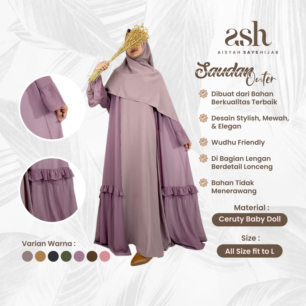 Outer Wanita Crepe Saudan Aisyah Says Hijab