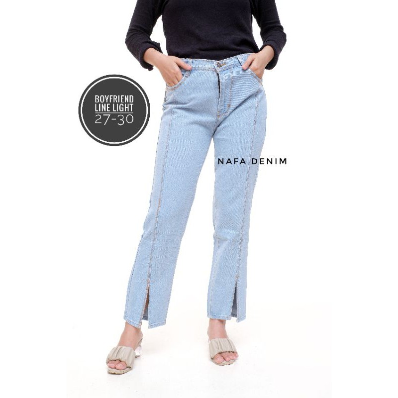 CELANA BOYFRIEND WANITA/BOYFRIEND KULOT JEANS/BF LINE WARN LIGHT dan Navy