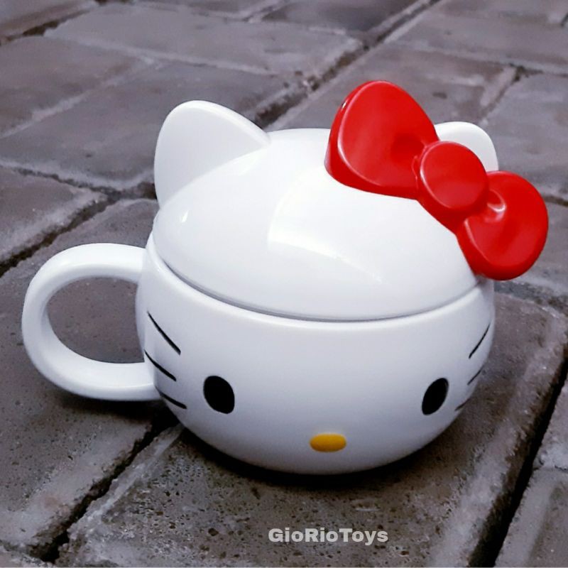 Mug Cangkir Gelas Karakter Hello Kitty Sanrio Plastik Ada Tutup / Cangkir Plastik Anak Karakter Lucu