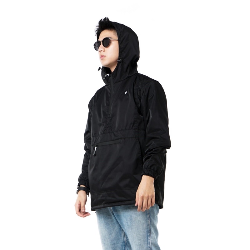 ORIGINAL WOLV Jaket Cougle Black Santa Jaket Parasut Jaket Outdoor Jaket Mayer Jaket Pria