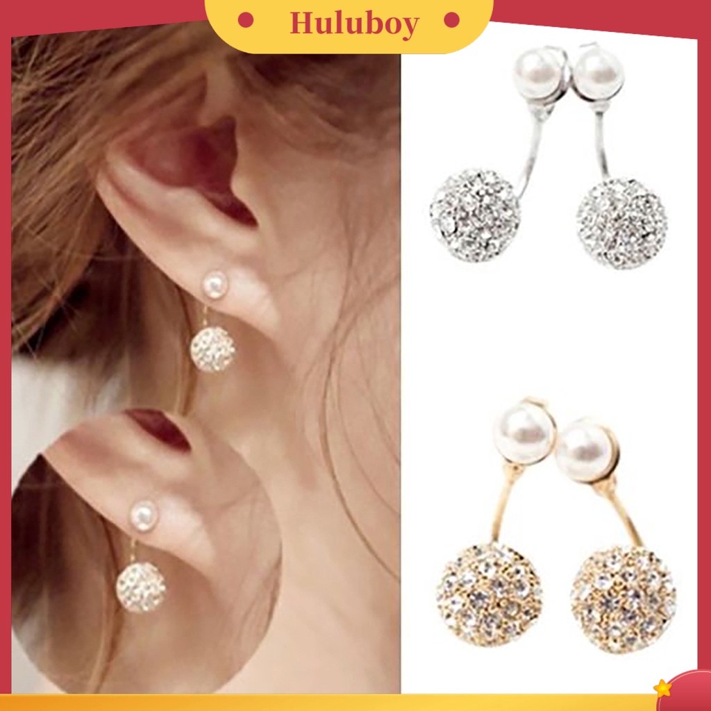 Hu Hu Hu Hu Hu Alat Bantu Pasang Kacamata♡ 1 Pasang Anting Stud Mutiara Imitasi Bahan Alloy Untuk Wanita