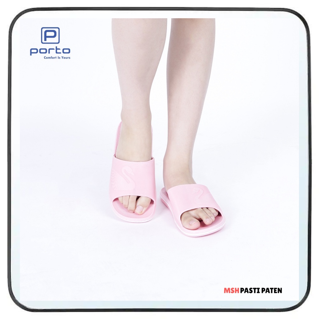 New sandal perempuan bahan karet model slop porto 3011 ukuran 36-40