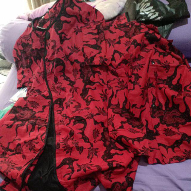 Batik Couple Keluarga Seragam Anak Lrita Merah