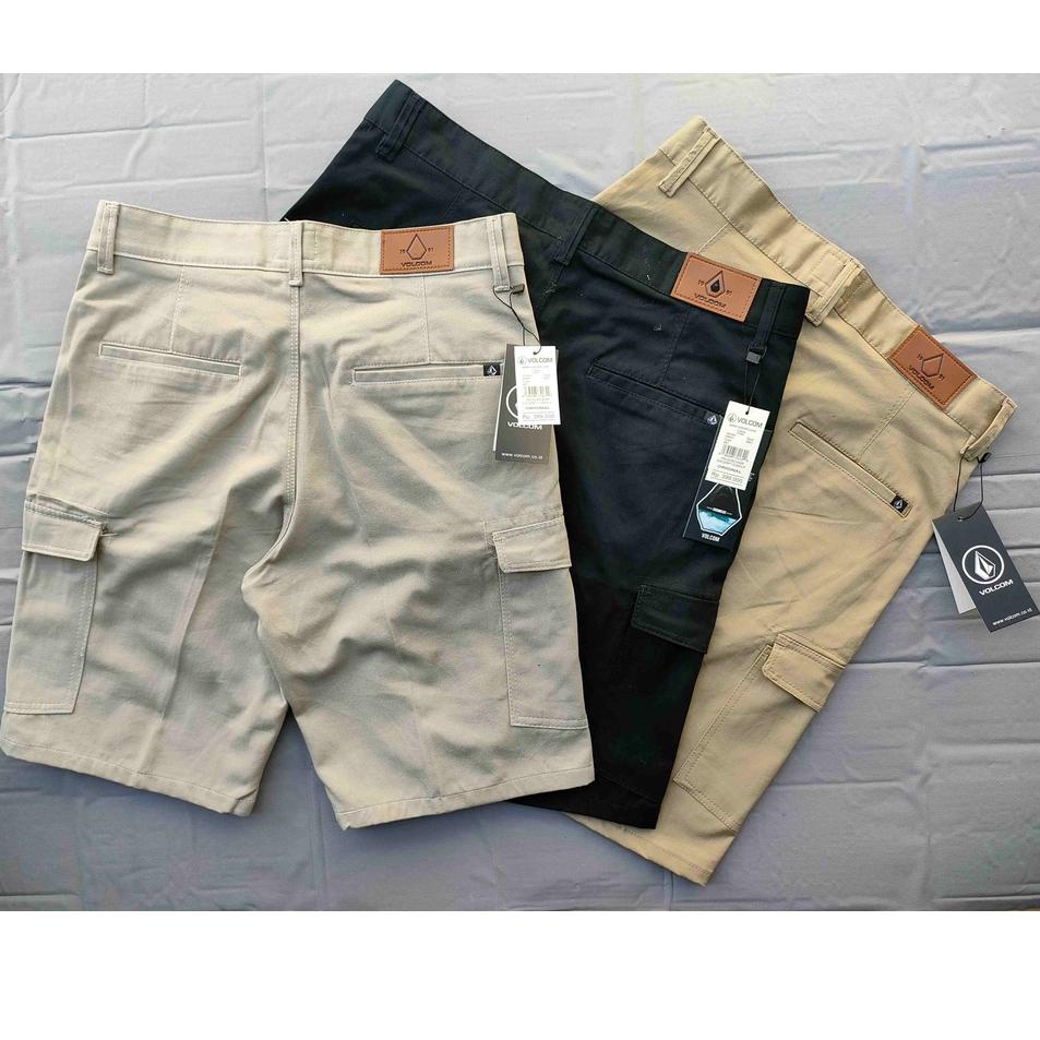 Keluaran Terbaru.. CELANA CARGO PENDEK ATAS LUTUT VOLCOM LIKE ORI FULL ACC (GARANSI RETUR) GROSIR DA
