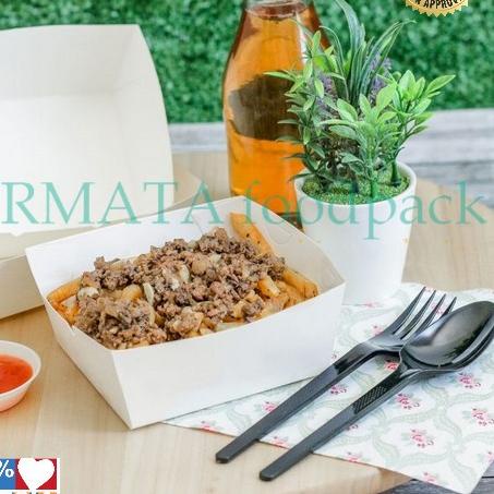 ➻ 50 pcs FOOD TRAY KERTAS size S / PAPER TRAY ➧