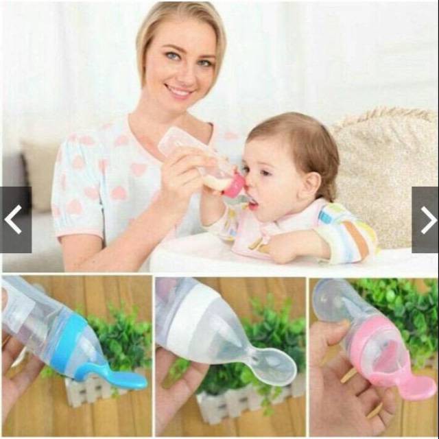 HIPPO LAND Sendok Makan Bayi Botol Dot SIlikon Praktis Silicone Baby Spoon Dispenser 50