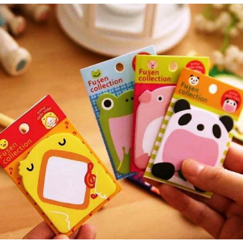 Sticky Notes Motif HewanTempelan Kertas Catatan Memo Note Karakter Animal Mini Book Karakter Binatang Lucu