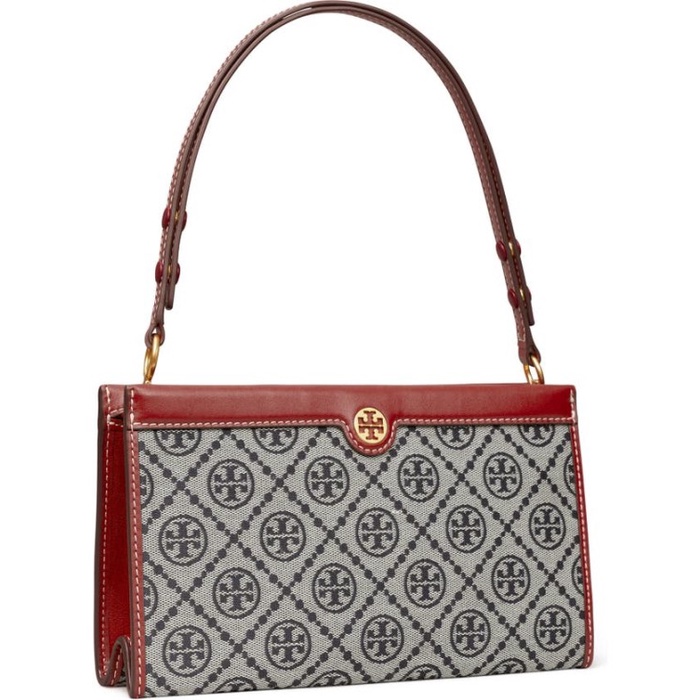 Tas Tory Burch 82933 T Monogram Jacquard Mini Pouchette - Juneberry