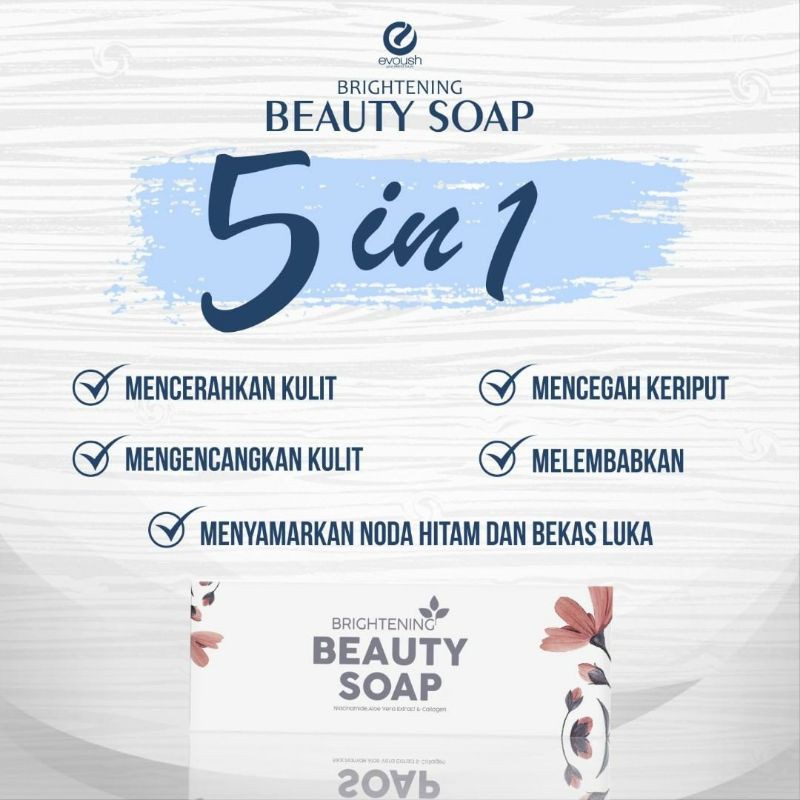 Evoush Sabun Collagen Brightening beauty soap pudarkan noda dan bekas jerawat