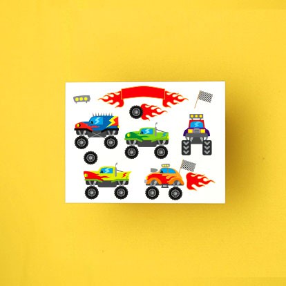 

POTATOO Set Hot Cars Temporary Tatto Sticker