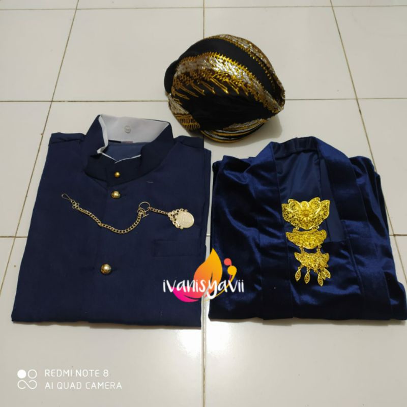 Full Set Baju Prewed / Couple Jawa / Nuansa Navy - Motif Parang KeciL