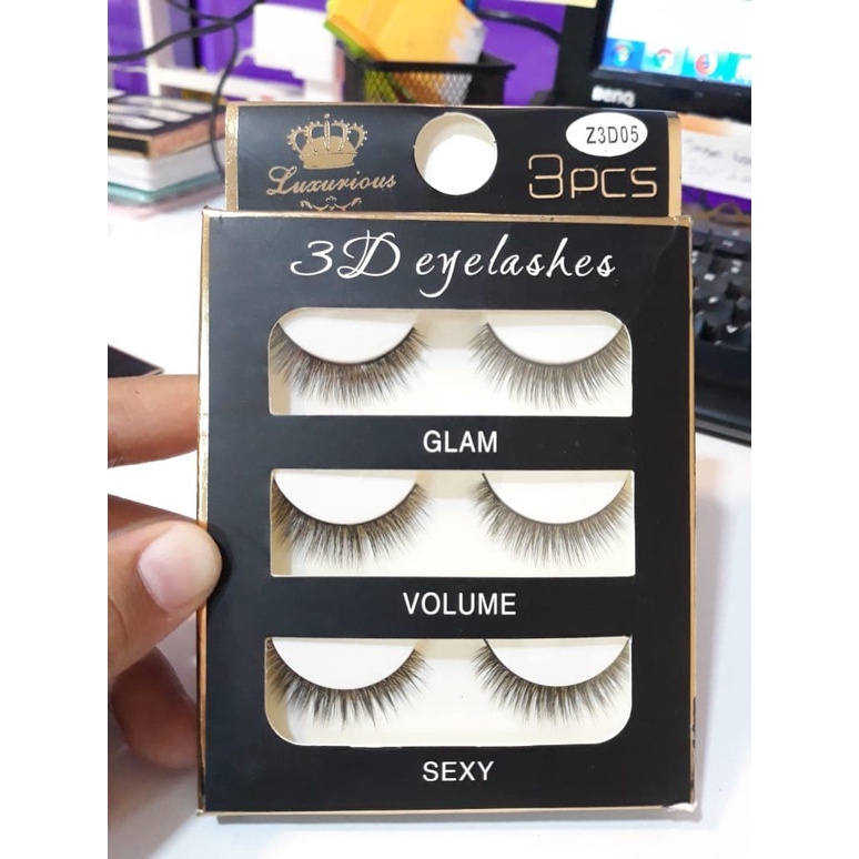 (BOW) 3pasang Bulu Mata Palsu Import (Z3D05,Y-03,3D-34,3D-01,3D-16,3D-41,3D-77,H-65,JKX12,Y-01,Z3D02,3D-03,H-74)