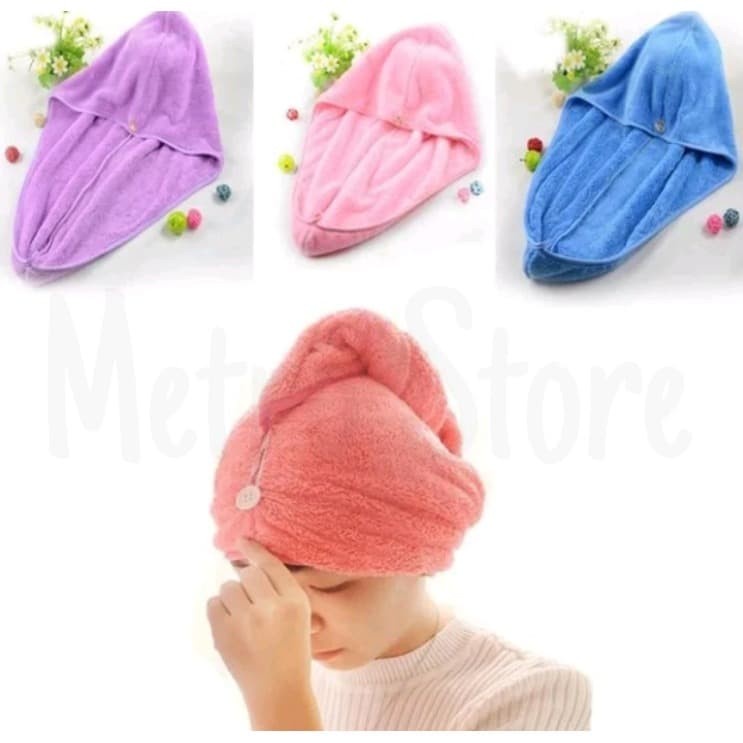 Wet Hair Dryer Towel - handuk kepala keramas 2pcs