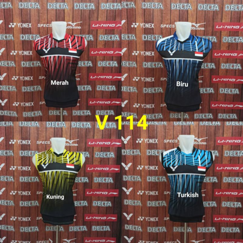 Baju Singlet Badminton Bulutangkis Victor V 114 Kaos Badminton Lokal Murah