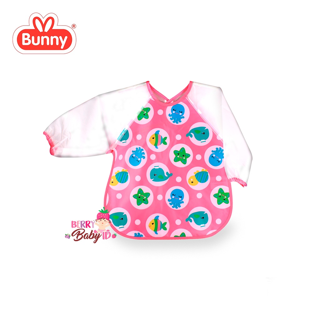 Lusty Bunny Slabber Bayi Waterproof Celemek Makan Bayi Tatak Panjang Anti Air Tumpah LUS039 Berry Mart