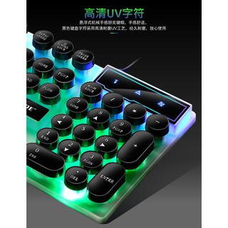 Keyboard Gaming Kabel USB 104 Tombol Warna Pelangi dengan