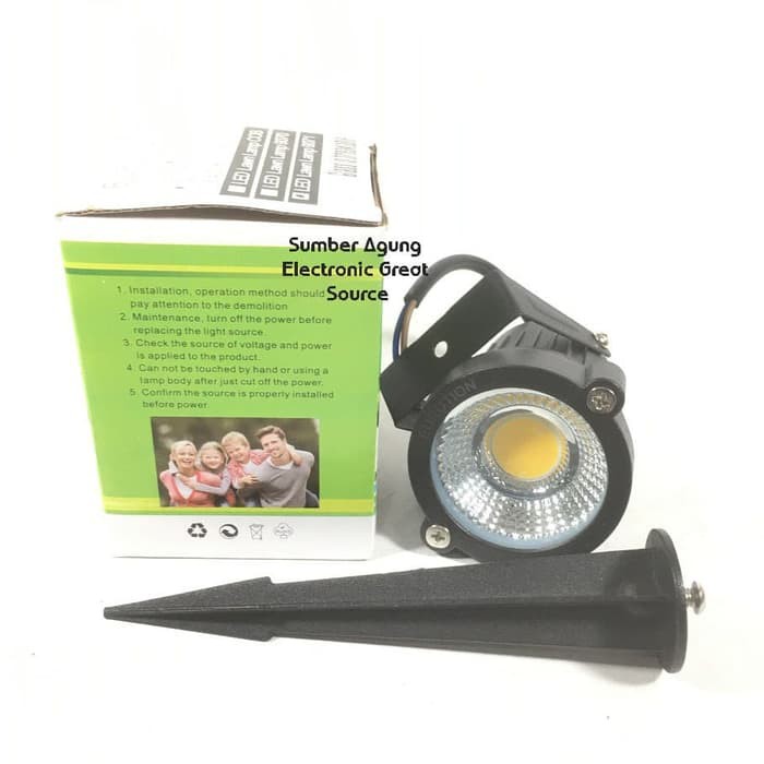 Lampu Sorot Taman LED 5W 3000K 9071 Cahaya Kuning Yellow Tancap Outdoo