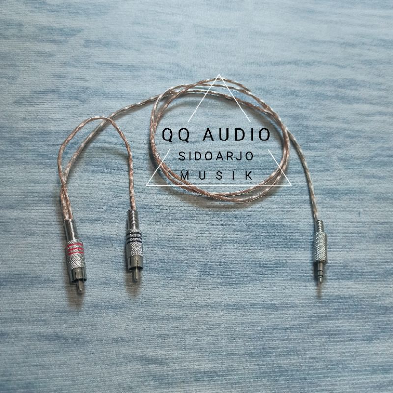 Kabel Jack HP ke RCA / Jack 3,5 mm to RCA besi kabel kecil