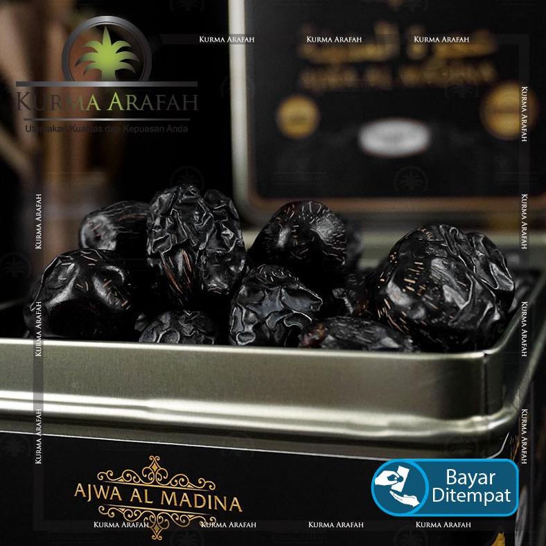 Kurma Ajwa Kaleng 1Kg Ajwa Al Madina Ajwa Nabi Kemasan Premium