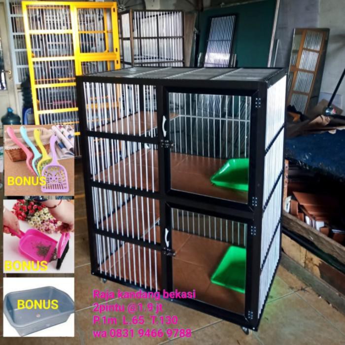 kandang kucing alumunium (Raja kandang bekasi) - Cokelat