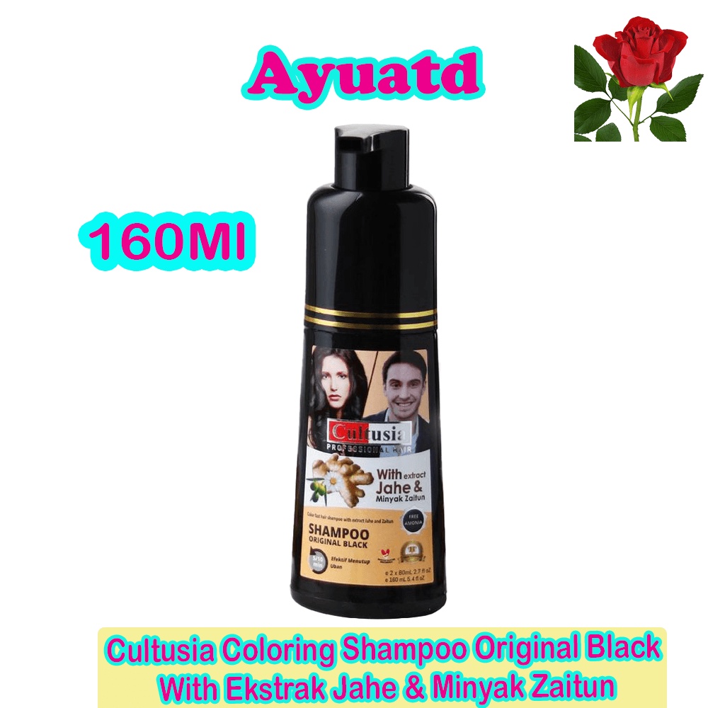 Cultusia Coloring Shampoo Original  With Ekstrak Jahe &amp; Minyak Zaitun Black / Brown 160 Ml