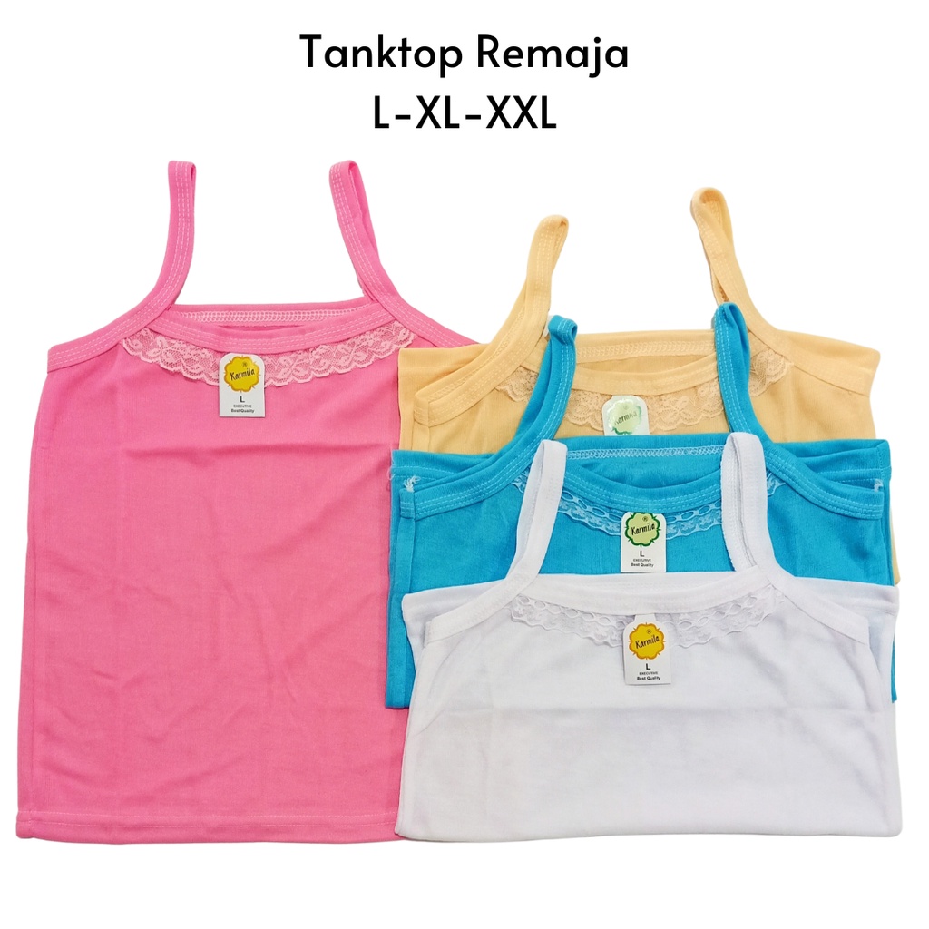 Kaos Dalam Renda Remaja Wanita Tanktop Kamisol L XL XXL Singlet Abege Tank Top Kaos Dalem Cewek