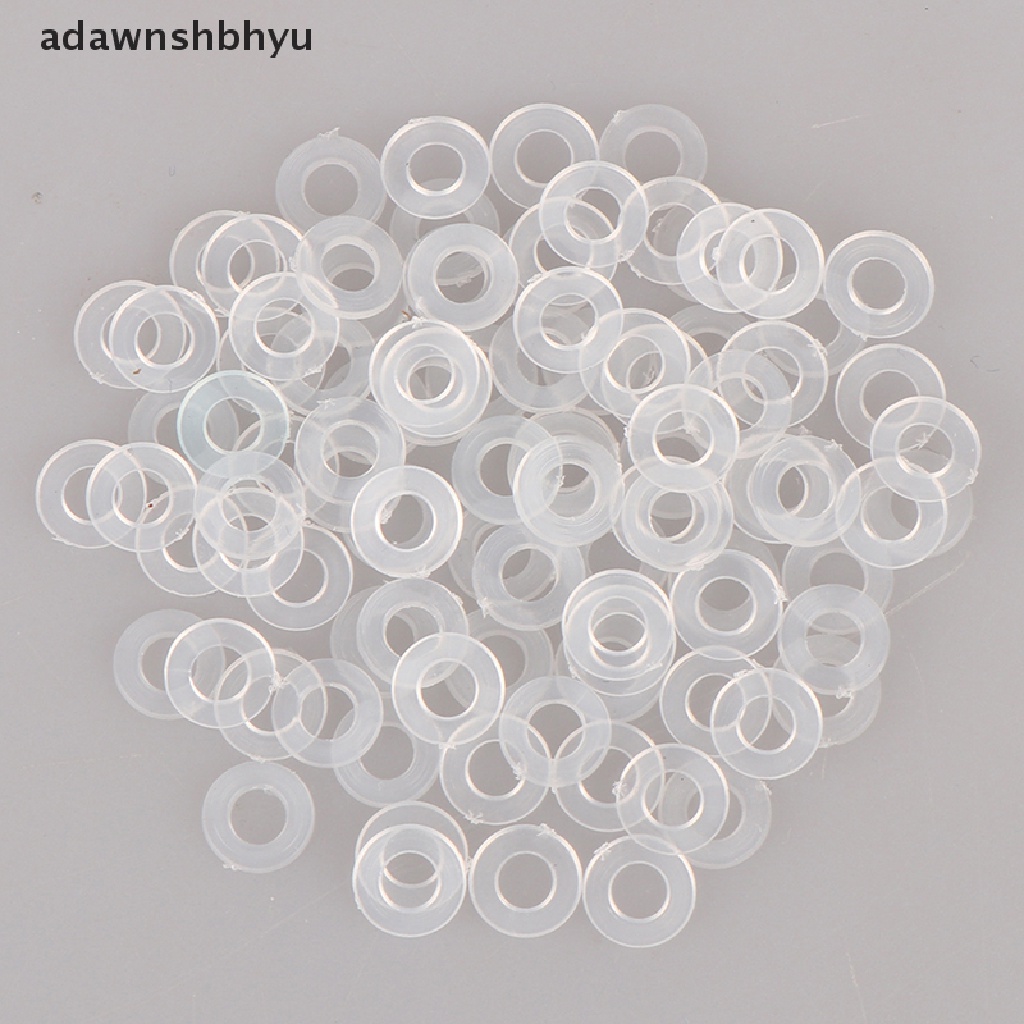 Adawnshbhyu 100pcs M3 M4 M5 M6 PVC Isolasi Polos Gasket Pad Ring Spacer Flat Washer