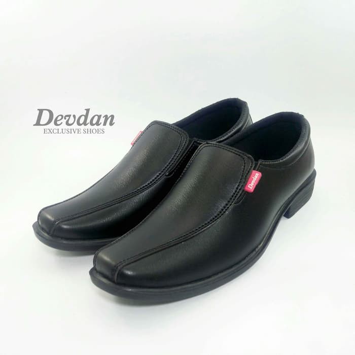 Devdan Sepatu Pantofel Pria Formal Kerja Kantor Paskibra Hitam Cowok 3Cm D05