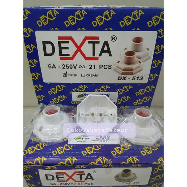 Fiting/Fitting Plafon/Rumah Lampu Plafon E27 Segi 8 Dexta DX-513  SNI