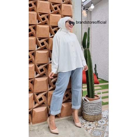 BLOMIA SHIRT KEMEJA POLOS WANITA OVERSIZE SHAKILA BOTTEGA BRANDSTORE