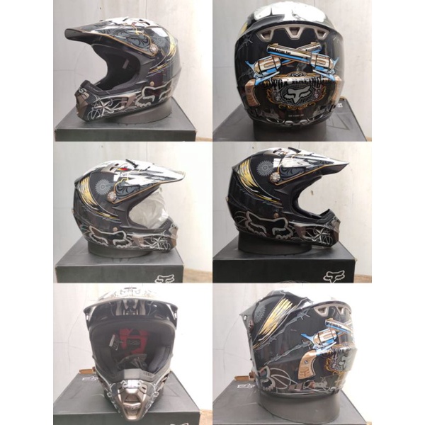 HELM FOX PILOT V2 GUN BLACK ORIGINAL MOTOCROSS HELMET ADVENTURE | THM