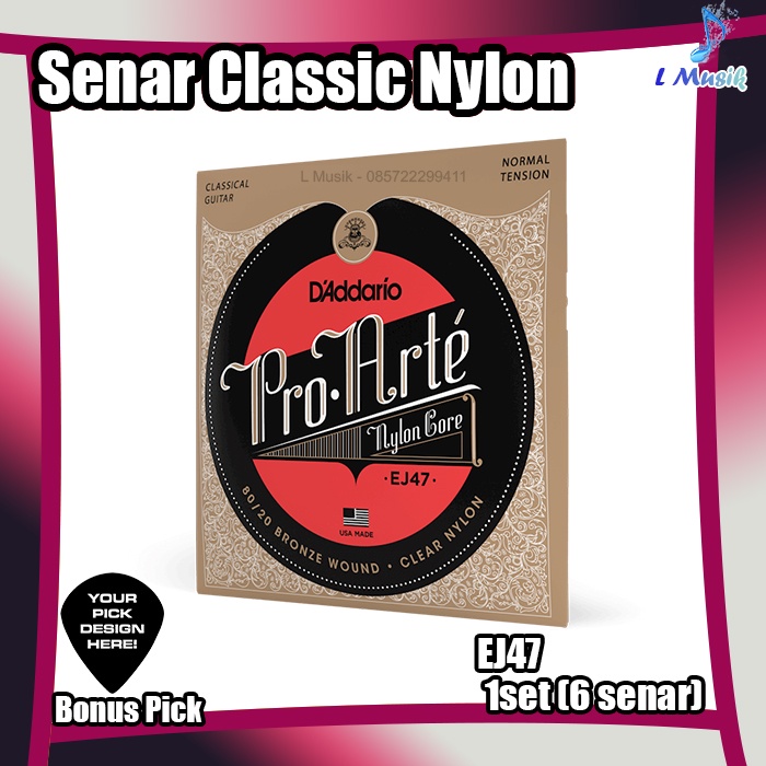 ORIGINAL SENAR GITAR D ADDARIO PROARTE | SENAR NYLON-SENAR KLASIK-SENAR CLASSIC | D ADDARIO EJ45-EJ46-EJ27N-EJ49