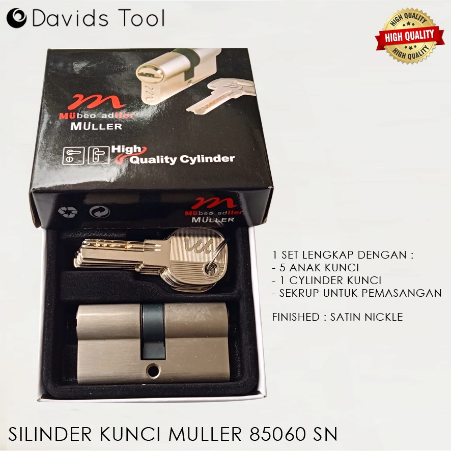 Muller Silinder Kunci Pintu Besar Rumah Cylinder Black Series | Anak Kunci