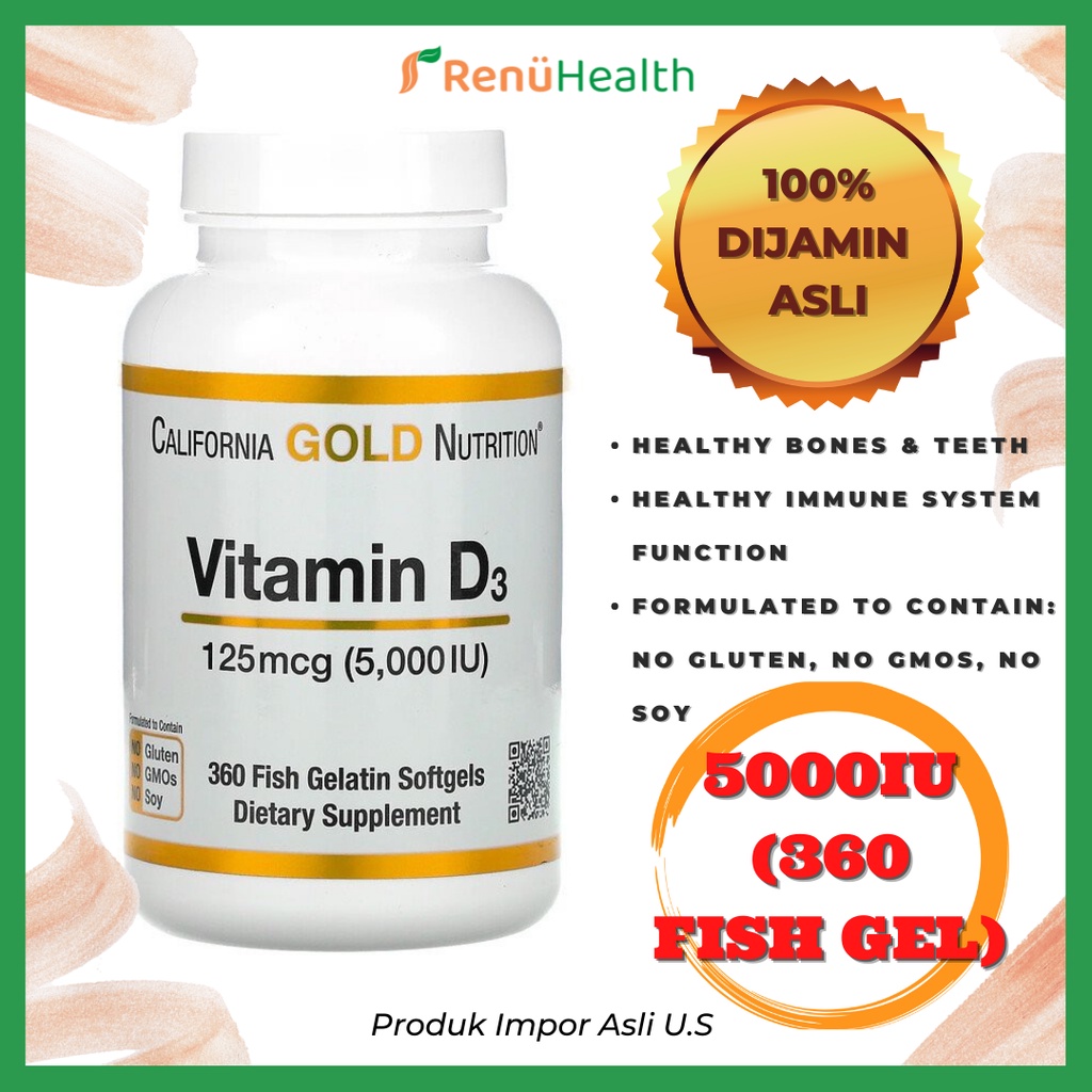 California Gold D3 5000 IU 360 Fishgel