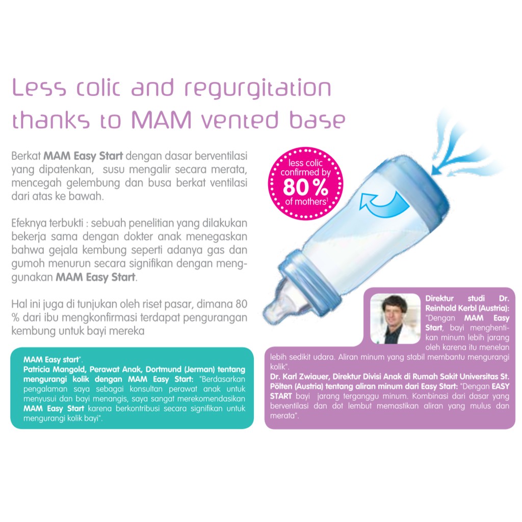 MAM Anti Colic Bottle Botol Susu Bayi 130ml 160ml 260ml Anti Kolik